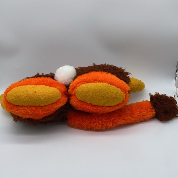 Vintage Hand Made Plush Stuffed Toy Yellow Horns Brown Orange Body with Tail - Picture 9 of 12